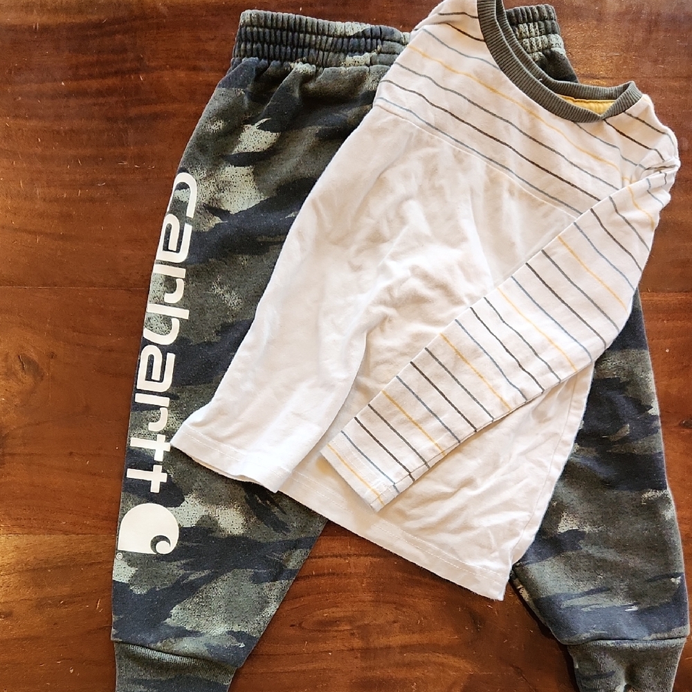 Carhartt Kids Camouflage sweatpants & Tommy Bahama long sleeve